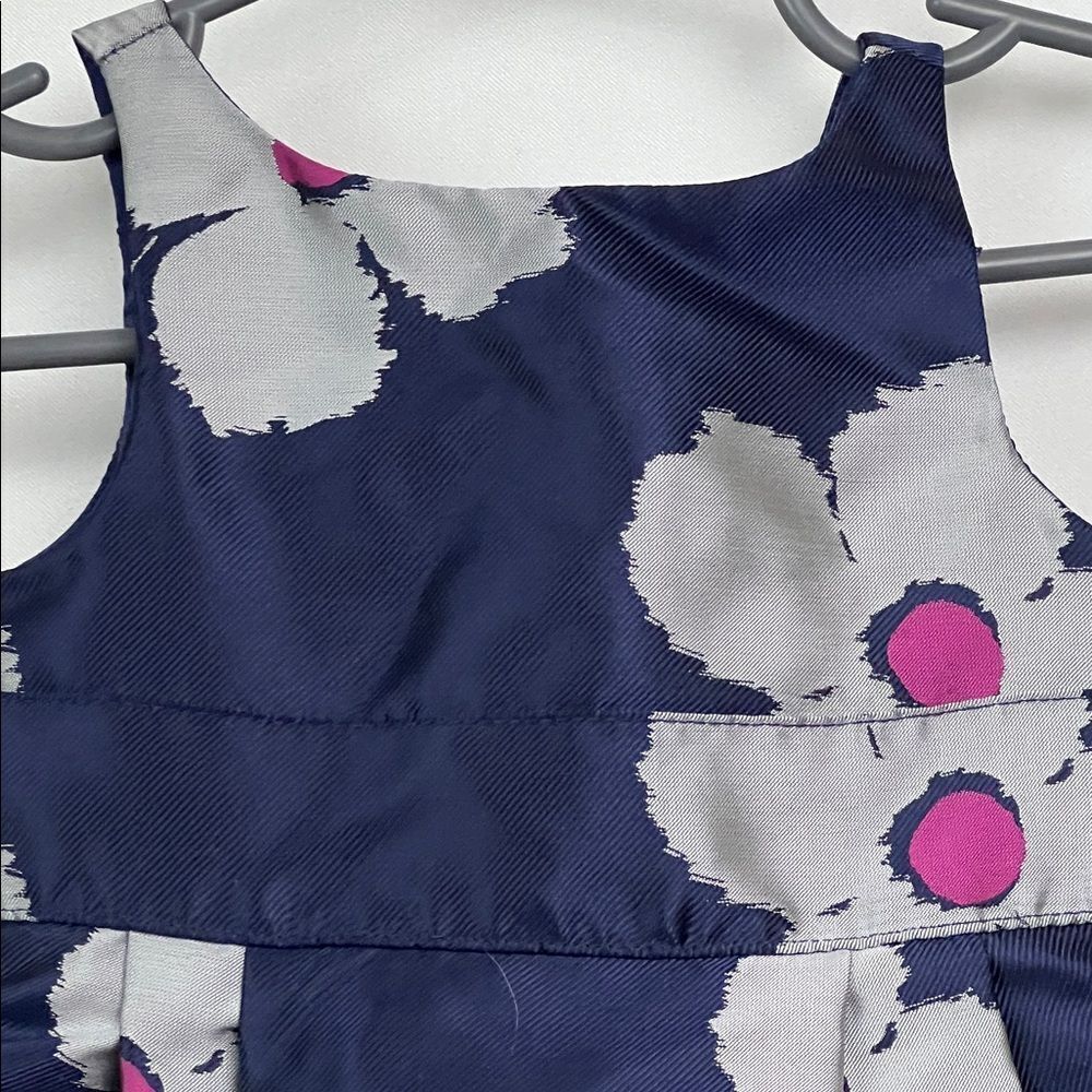 Janie and Jack navy with silver and pink flowers party dress size 3-6 months - Picture 2 of 12